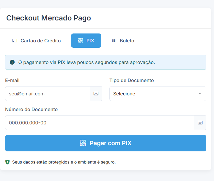 Checkout Transparente Mercado Pago